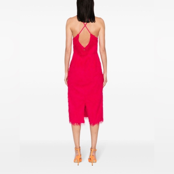 Twinset size 40 (fits US0-2) frayed midi dress in red/pink. - Picture 2 of 5